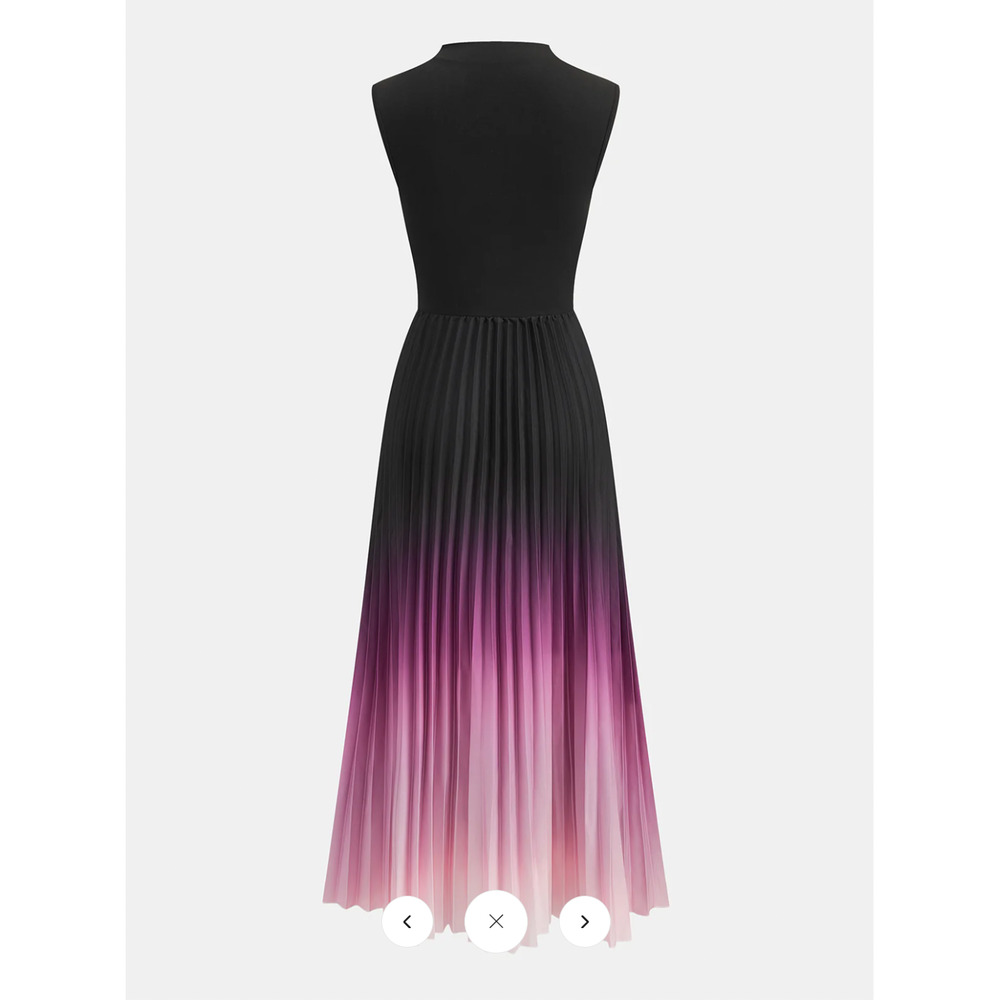 NWT Commense Sleeveless Pleated Gradient Midi Dress Sz Sz XL - Picture 3 of 5